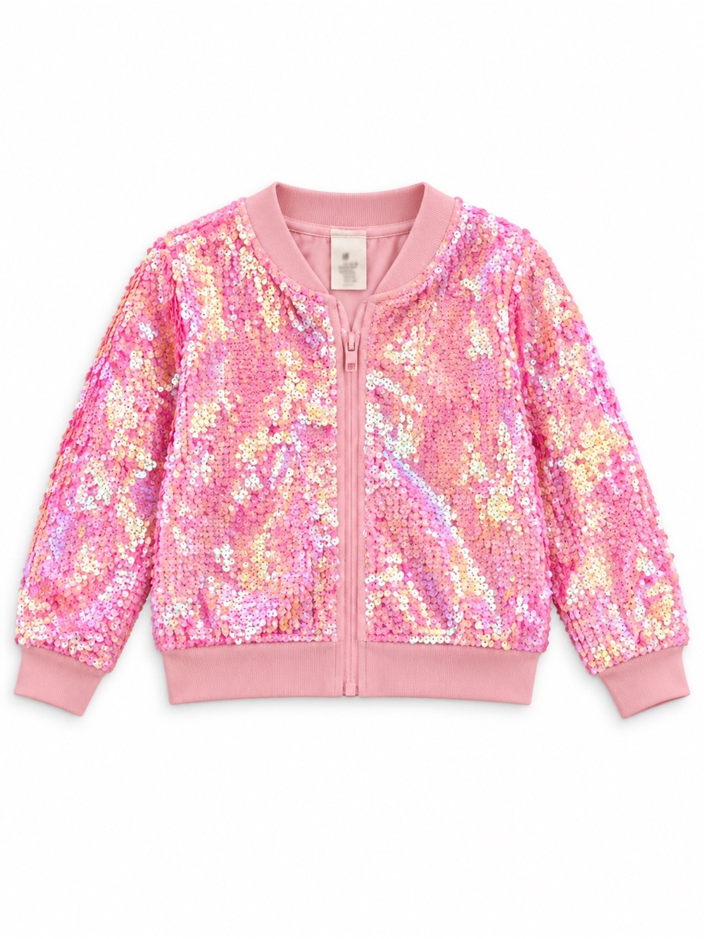 H&M Pink Sequin Bomber Jacket
